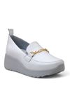 Mammamia D24YA-3745 Hakiki Deri Kadın Ayakkabı - Beyaz
